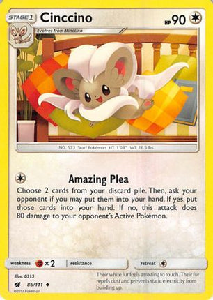 Cinccino - 86/111 [SM - Crimson Invasion] Reverse Holofoil