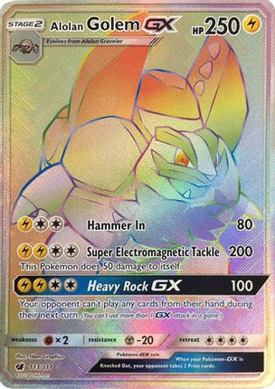 Alolan Golem GX (Secret) - 113/111 [SM - Crimson Invasion] Holofoil
