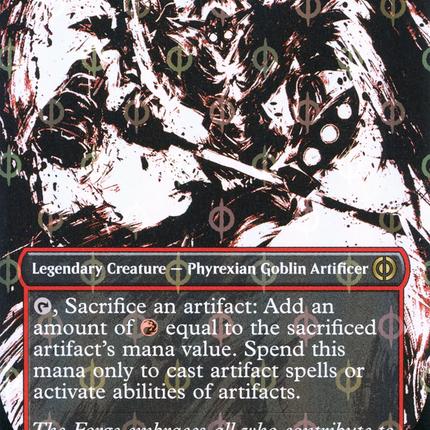 Slobad, Iron Goblin (Showcase) (Borderless) [Phyrexia: All Will Be One] Step-and-Compleat Foil