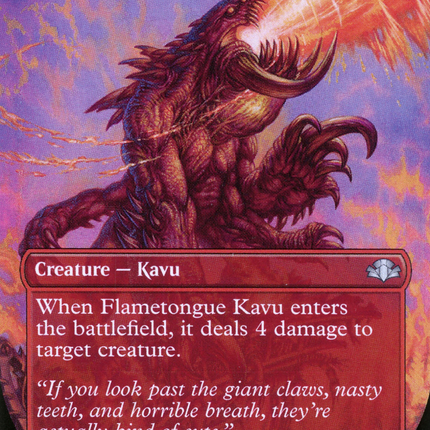 Flametongue Kavu (Borderless) [Dominaria Remastered]