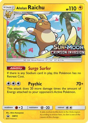 Alolan Raichu - SM72 (Prerelease) - null/null [SM Promos] Holofoil