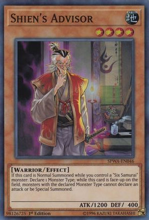 Shien's Advisor (Super Rare) [SPWA-EN046] 1st Edition