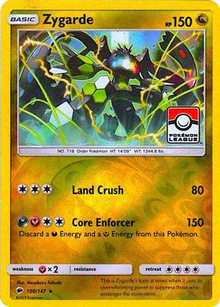 Zygarde - 100/147 (Pokemon League) [League & Championship Cards] Reverse Holofoil