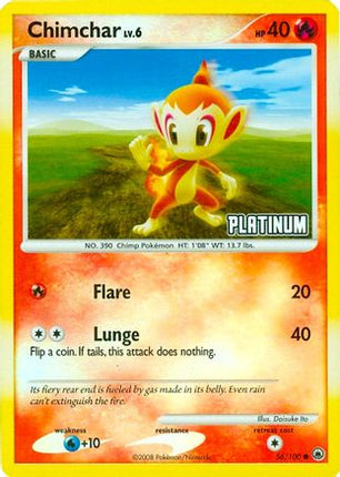 Chimchar - 56/100 [Platinum] [Burger King Promos] Reverse Holofoil