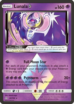 Lunala Prism Star - 62/156 [SM - Ultra Prism] Holofoil
