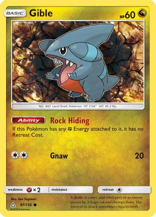 Gible (97) - 97/156 [SM - Ultra Prism] Reverse Holofoil