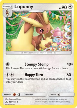 Lopunny - 107/156 [SM - Ultra Prism] Reverse Holofoil