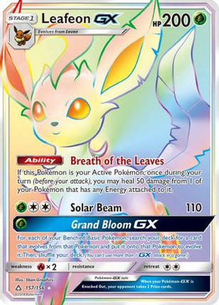 Leafeon GX (Secret Rare) - 157/156 [SM - Ultra Prism] Holofoil