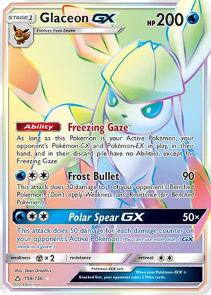 Glaceon GX (Secret Rare) - 159/156 [SM - Ultra Prism] Holofoil