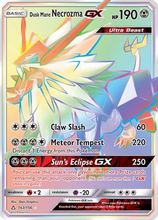 Dusk Mane Necrozma GX (Secret Rare) - 163/156 [SM - Ultra Prism] Holofoil