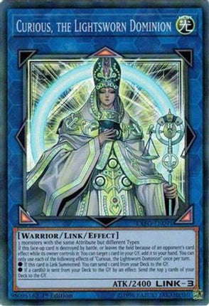Curious, the Lightsworn Dominion (Super Rare) [EXFO-EN091] 1st Edition