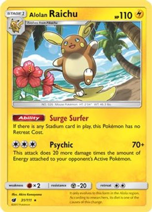 Alolan Raichu - 31/111 (SM Crimson Invasion) [Deck Exclusives]