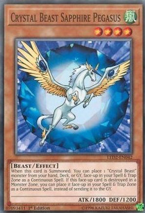 Crystal Beast Sapphire Pegasus (Common / Short Print) [LED2-EN042] 1st Edition