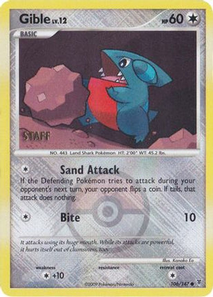 Gible - 106/147 (Championship Promo) [Staff] [League & Championship Cards] Reverse Holofoil