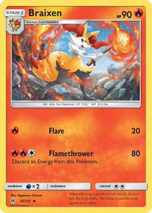 Braixen - 16/131 [SM - Forbidden Light] Reverse Holofoil