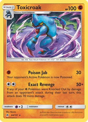 Toxicroak - 64/131 [SM - Forbidden Light] Reverse Holofoil