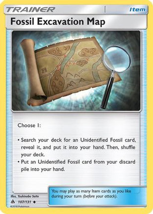 Fossil Excavation Map - 107/131 [SM - Forbidden Light] Reverse Holofoil