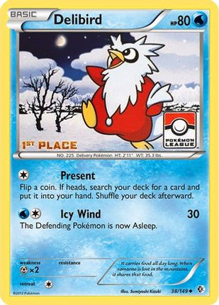 Delibird - 38/149 (Pokemon League) [1st Place] [League & Championship Cards] Reverse Holofoil