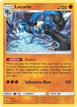 Lucario (SM - Burning Shadows) - null/null [Deck Exclusives]