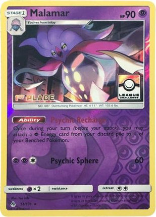 Malamar - 51/131 (League Challenge) [1st Place] [League & Championship Cards] Reverse Holofoil