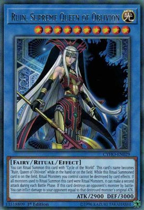 Ruin, Supreme Queen of Oblivion (Rare) [CYHO-EN029] 1st Edition