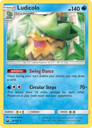 Ludicolo - 38/168 [SM - Celestial Storm] Reverse Holofoil