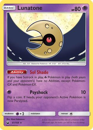 Lunatone - 61/168 [SM - Celestial Storm] Reverse Holofoil