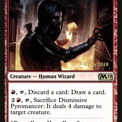 Dismissive Pyromancer [Core Set 2019 Promos] Prerelease Foil
