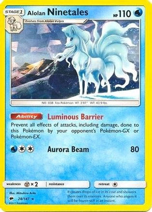 Alolan Ninetales - 28/147 (Cracked Ice Holo) [Deck Exclusives] Holofoil