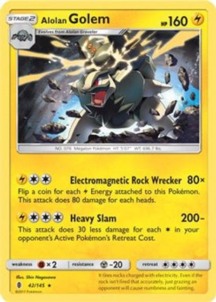 Alolan Golem - 42/145 (Cosmos Holo) [Blister Exclusives] Holofoil