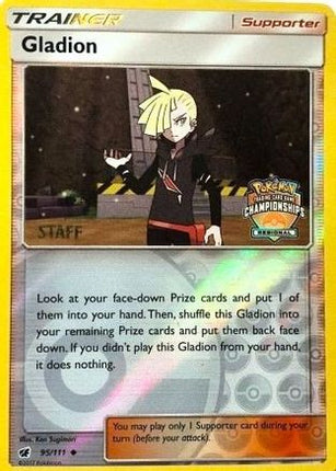Gladion - 95/111 (Regional Championships) [Staff] [League & Championship Cards] Reverse Holofoil