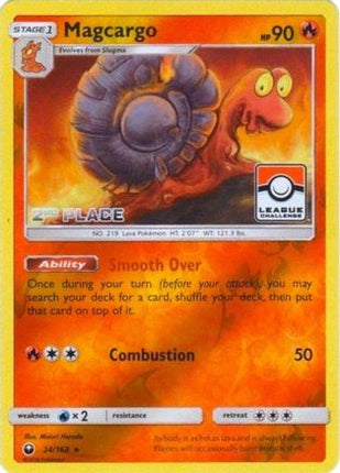 Magcargo - 24/168 (League Challenge) [2nd Place] [League & Championship Cards] Reverse Holofoil