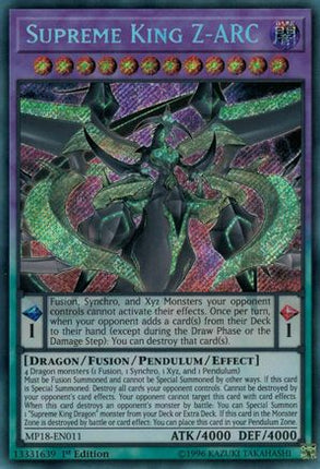 Supreme King Z-ARC (Secret Rare) [MP18-EN011] 1st Edition