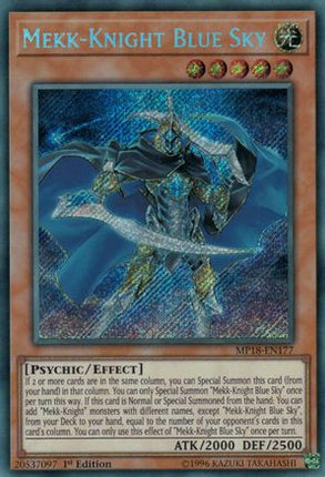 Mekk-Knight Blue Sky (Secret Rare) [MP18-EN177] 1st Edition