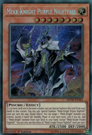Mekk-Knight Purple Nightfall (Secret Rare) [MP18-EN183] 1st Edition