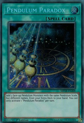 Pendulum Paradox (Secret Rare) [MP18-EN209] 1st Edition