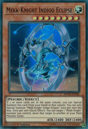 Mekk-Knight Indigo Eclipse (Super Rare) [MP18-EN182] 1st Edition