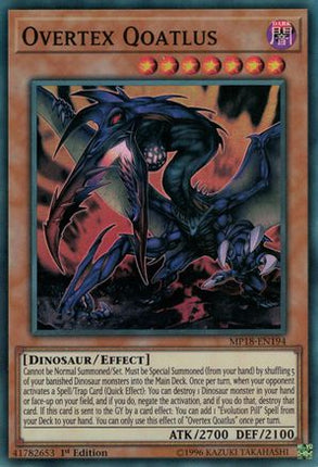 Overtex Qoatlus (Super Rare) [MP18-EN194] 1st Edition