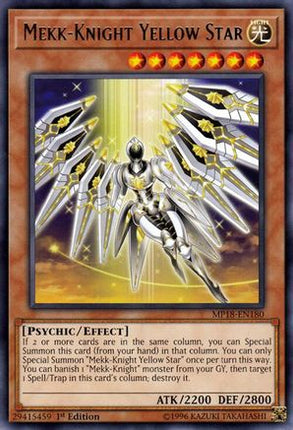 Mekk-Knight Yellow Star (Rare) [MP18-EN180] 1st Edition