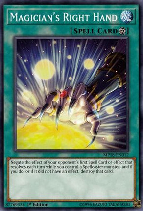 Magician's Right Hand (Common / Short Print) [MP18-EN012] 1st Edition