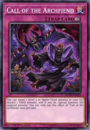Call of the Archfiend (Common / Short Print) [MP18-EN219] 1st Edition