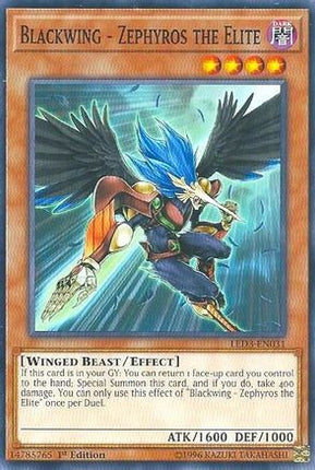 Blackwing - Zephyros the Elite (Common / Short Print) [LED3-EN031] 1st Edition