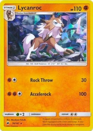 Lycanroc - 76/147 (Cracked Ice Holo) [Deck Exclusives] Holofoil