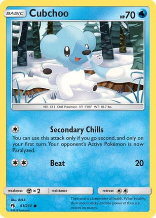 Cubchoo - 61/null [SM - Lost Thunder] Reverse Holofoil