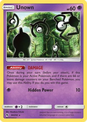 Unown (90) - 90/null [SM - Lost Thunder] Reverse Holofoil