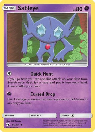 Sableye - 96/null [SM - Lost Thunder] Reverse Holofoil