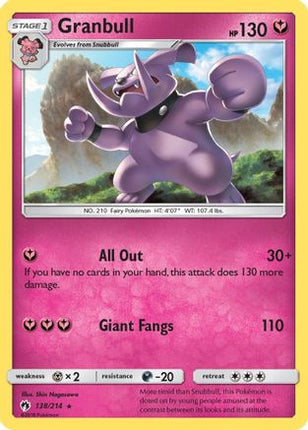Granbull - 138/214 [SM - Lost Thunder] Reverse Holofoil