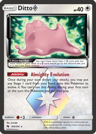 Ditto Prism Star - 154/null [SM - Lost Thunder] Holofoil