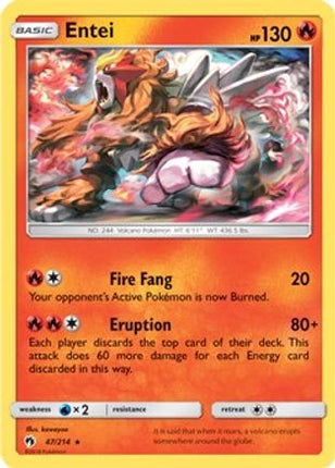 Entei - 47/214 (SM Lost Thunder) [Deck Exclusives] Holofoil