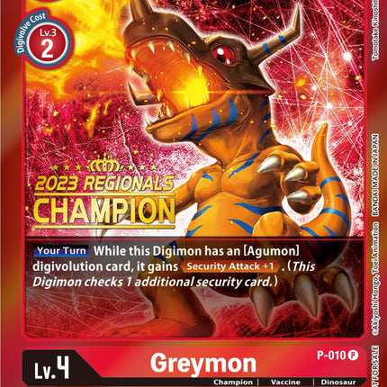 Greymon [P-010] (2023 Regionals Champion) [Promotional Cards]